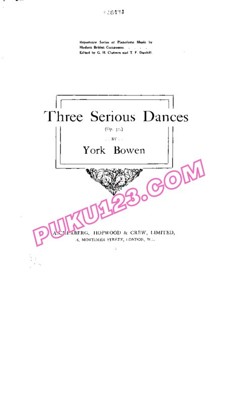 天天钢琴网-免费下载Bowen - Serious Dances Op.51