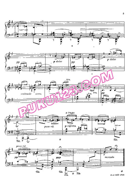天天钢琴网-免费下载Bridge - 3 Improvisations for the Left-Hand H.134 (1918) 为左手而作