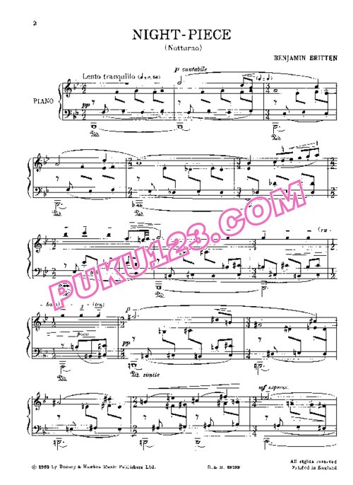 天天钢琴网-免费下载Britten - Night Piece
