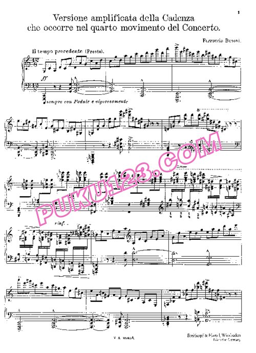 天天钢琴网-免费下载Busoni - Piano Concerto in C Major Op.39 Mov.4 Cadenza - longer version 第4乐章加长华彩段