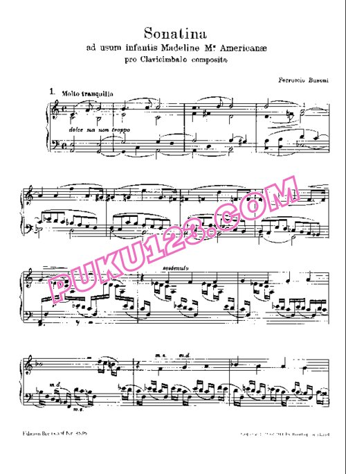 天天钢琴网-免费下载Busoni - Piano Sonatina No.3, Ad Usum Infantis Madeline M. Americanae BV 268