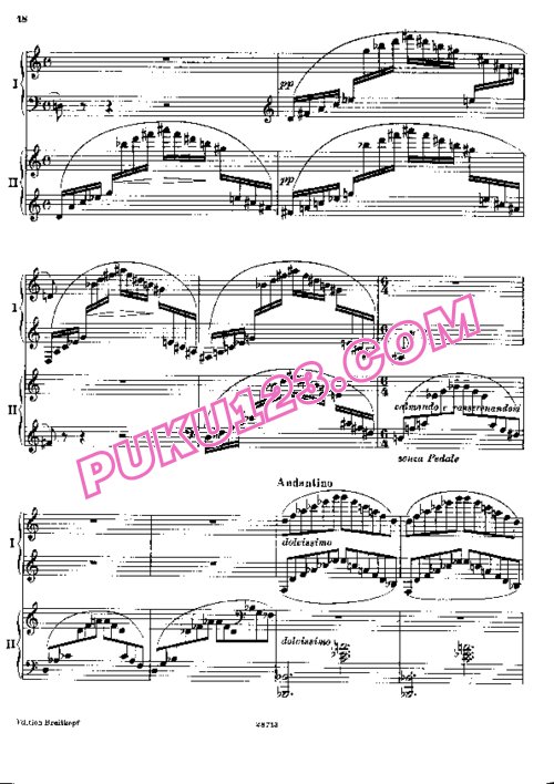 天天钢琴网-免费下载Busoni -- Fantasia Contrappuntistica - 2 Pianos