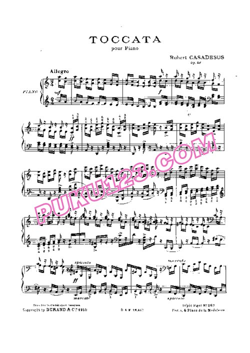 天天钢琴网-免费下载Casadesus - Toccata Op.40