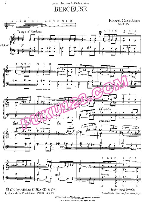 天天钢琴网-免费下载Casadesus - Trois Berceuses from Op.67