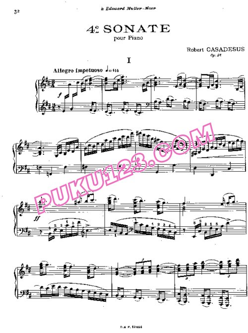 天天钢琴网-免费下载Casadesus - Piano Sonata  no.4 Op.56