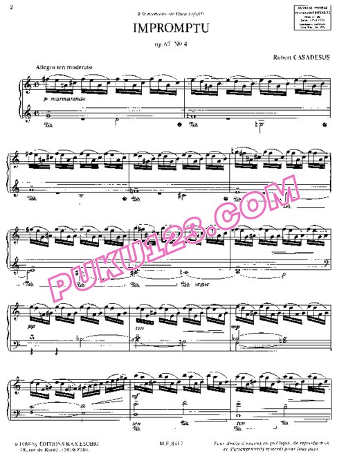 天天钢琴网-免费下载Casadesus - Impromptu Op.67-4