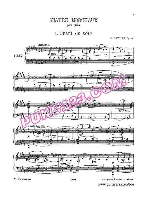 天天钢琴网-免费下载Catoire - Quatre Morceaux Op.12