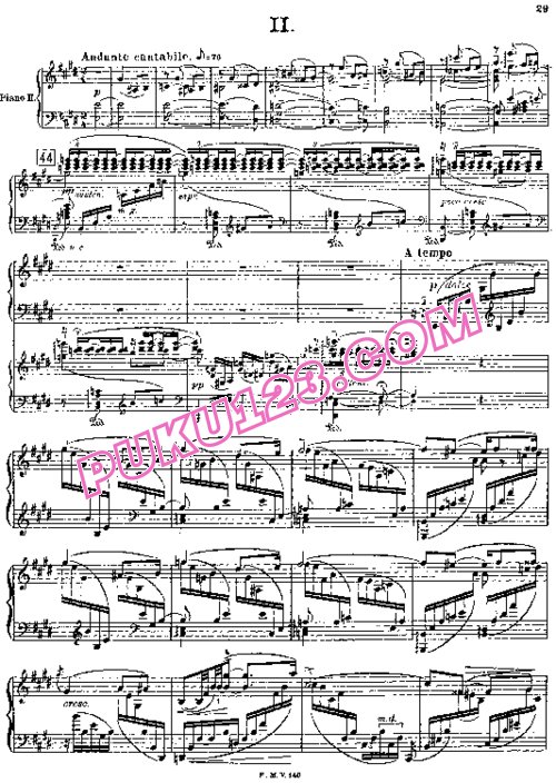 天天钢琴网-免费下载Catoire - Piano Concerto in A-flat Major Op.21 - 2 Pianos