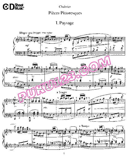 天天钢琴网-免费下载Chabrier - 10 Pièces Pittoresques