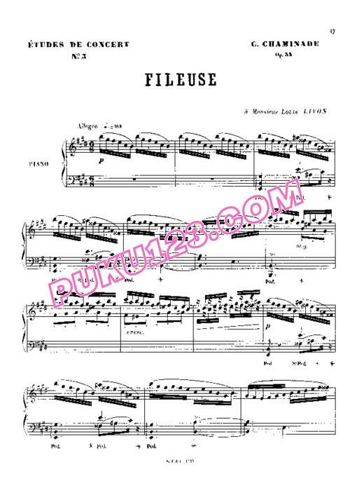 天天钢琴网-免费下载Chaminade - Etude de concert Op.35-3