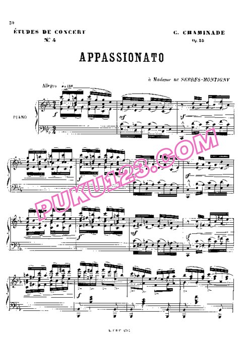 天天钢琴网-免费下载Chaminade - Etude de concert Op.35-4