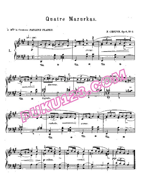 天天钢琴网-免费下载Chopin - 4 Mazurkas Op.6