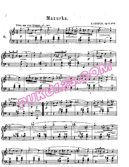 天天钢琴网-免费下载Chopin - 5 Mazurkas Op.7