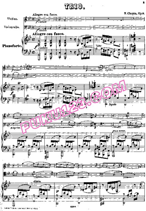 天天钢琴网-免费下载Chopin - Piano Trio in g Minor Op.8