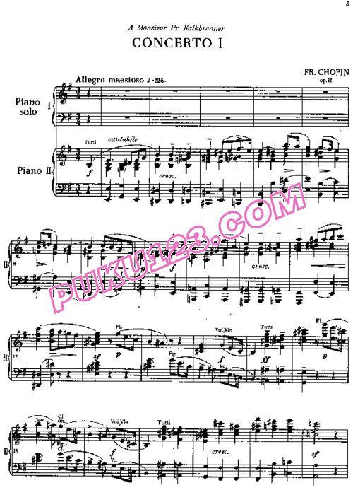 天天钢琴网-免费下载Chopin - Piano Concerto No.1 in e Minor Op.11 - 2 Pianos
