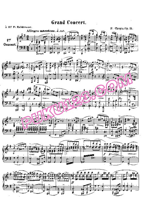 天天钢琴网-免费下载Chopin - Piano Concerto No.1 in e Minor Op.11 钢琴独奏版