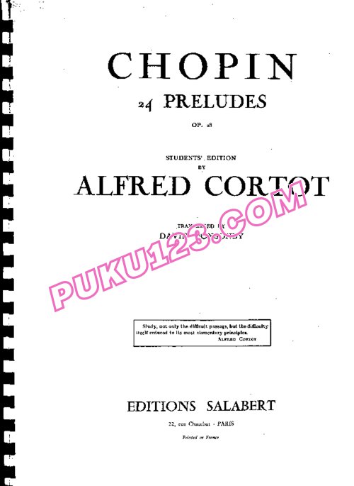 天天钢琴网-免费下载Chopin - Cortot - 24 Preludes Op.28 柯尔托教学版