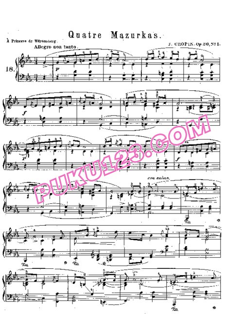 天天钢琴网-免费下载Chopin - Quatre Mazurkas Op.30