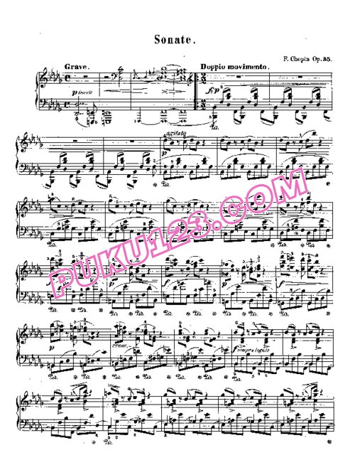 天天钢琴网-免费下载Chopin - Piano Sonata No.2 in b-flat Minor Op.35