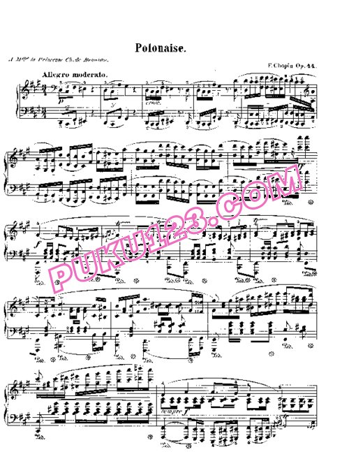 天天钢琴网-免费下载Chopin - Polonaise in f-Sharp Minor Op.44