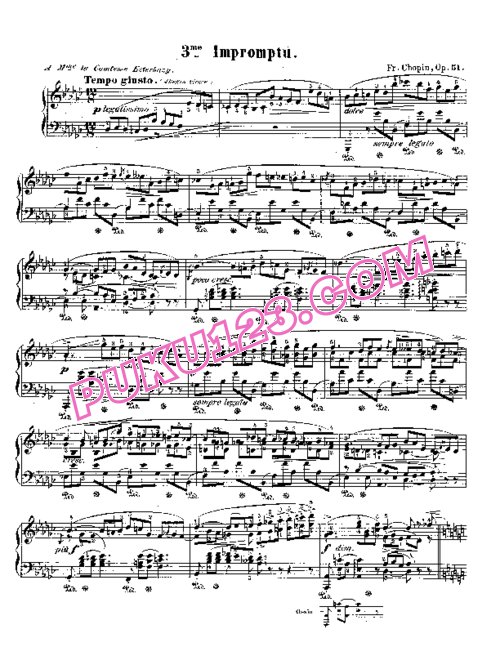 天天钢琴网-免费下载Chopin - Impromptu No.3 in G-flat Major Op.51