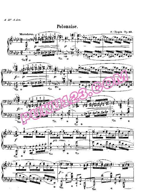 天天钢琴网-免费下载Chopin - Polonaise in A-flat Major, Heroique Op.53