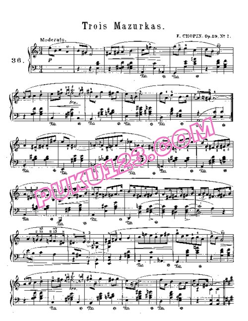 天天钢琴网-免费下载Chopin - Trois Mazurkas Op.59