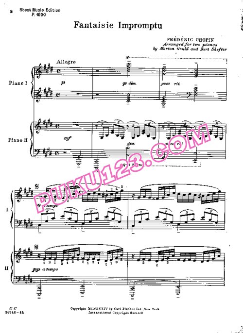 天天钢琴网-免费下载Chopin - Gould - Fantasie Impromptu by Chopin - 2 Pianos 古尔德改编双钢琴版