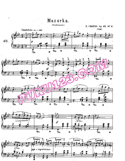 天天钢琴网-免费下载Chopin - Quatre Mazurkas Op.67