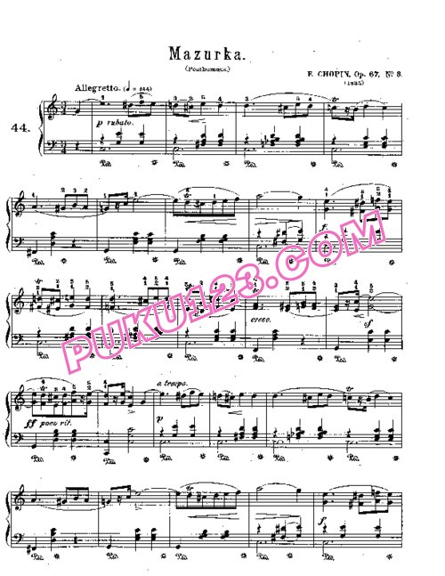 天天钢琴网-免费下载Chopin - Quatre Mazurkas Op.67