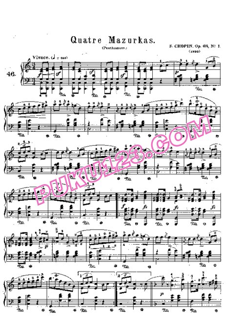 天天钢琴网-免费下载Chopin - Quatre Mazurkas Op.68