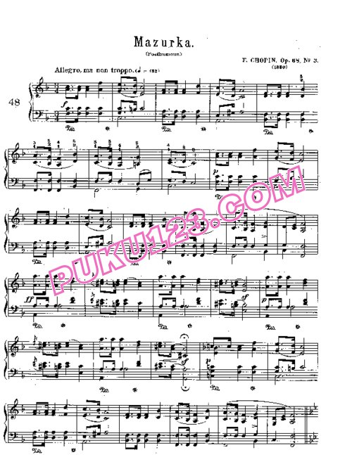 天天钢琴网-免费下载Chopin - Quatre Mazurkas Op.68