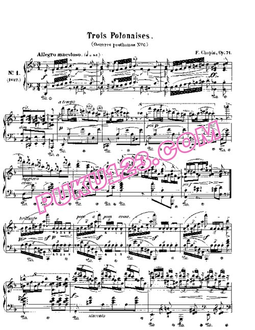 天天钢琴网-免费下载Chopin - Trois Polonaises Op.71