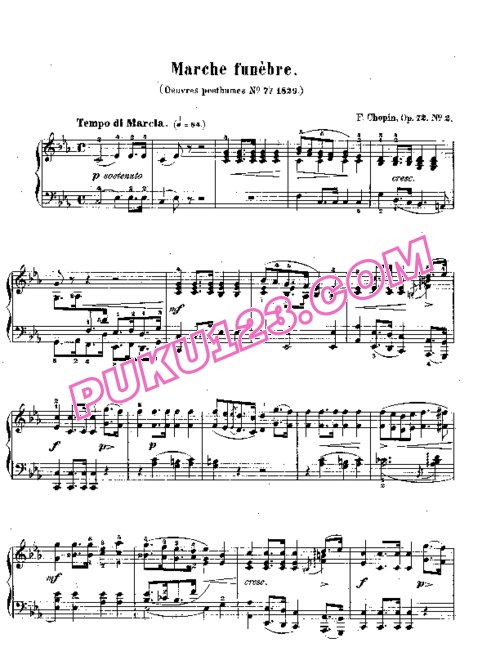 天天钢琴网-免费下载Chopin - Funeral March Op.72-2