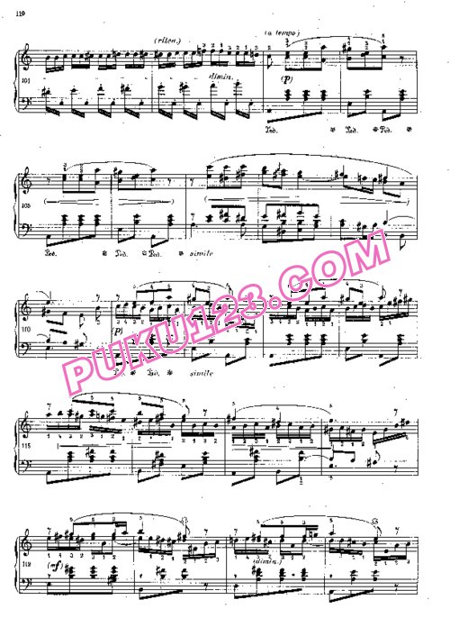 天天钢琴网-免费下载Chopin - Rondo in C Major For Two Pianos Op.73 - Solo Piano 钢琴独奏版