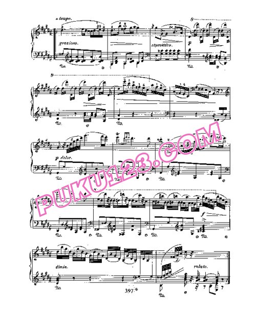 天天钢琴网-免费下载4. 升g小调波兰舞曲Chopin - Polonaise in g-flat Minor Op.posth, 1822