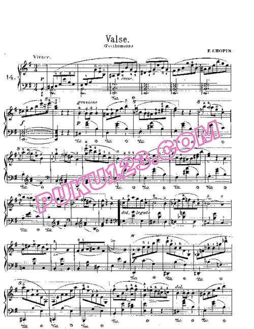 天天钢琴网-免费下载4. e小调圆舞曲Chopin - Valse in e Minor Op.posth, 1830