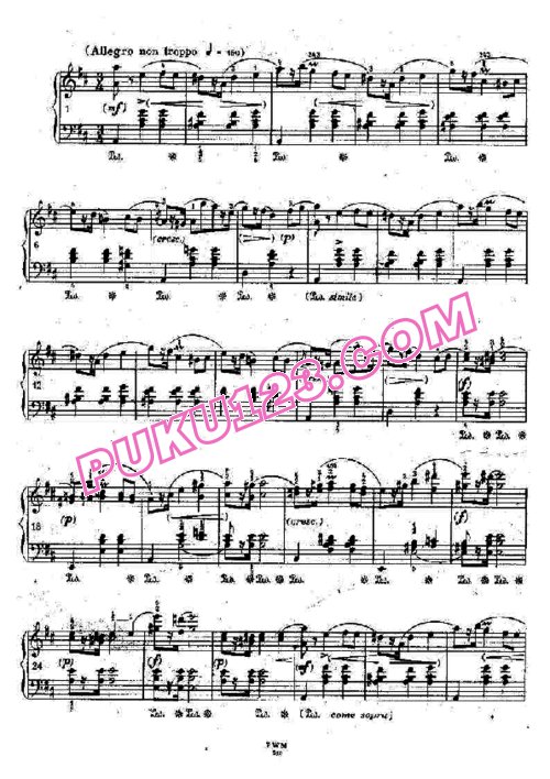 天天钢琴网-免费下载3. D大调玛祖卡舞曲Chopin - Mazurka in D Major Op.posth (1829)