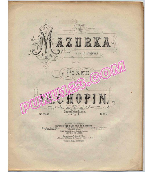 天天钢琴网-免费下载5. C大调玛祖卡舞曲Chopin - Mazurka in C Major Op.posth