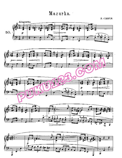 天天钢琴网-免费下载7. a小调玛祖卡舞曲“新生代”Chopin - Mazurka in a Minor, Notre Temps