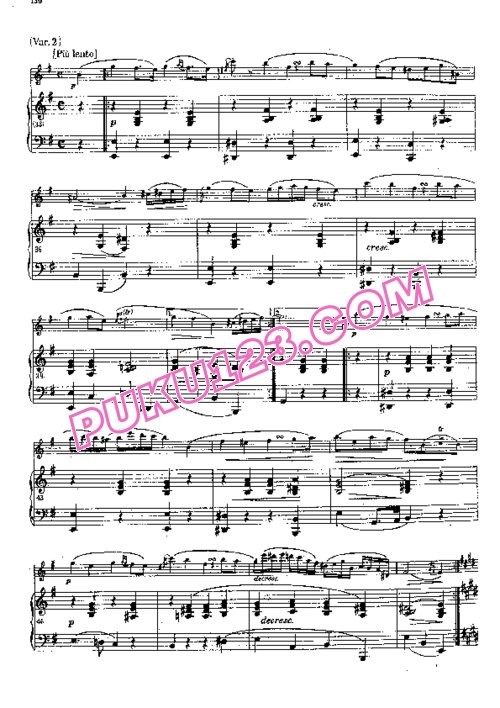 天天钢琴网-免费下载Chopin - Variations in E Major for Flute and Piano 长笛与钢琴