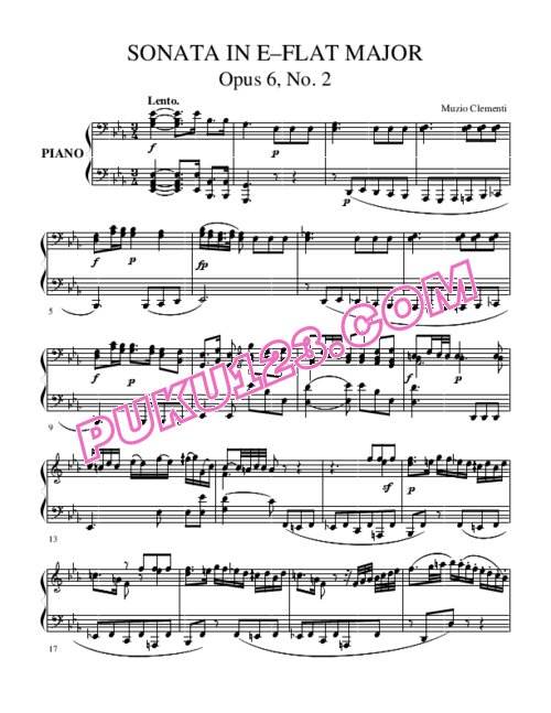 天天钢琴网-免费下载Clementi - Sonate op 6 no 2 E Flat major