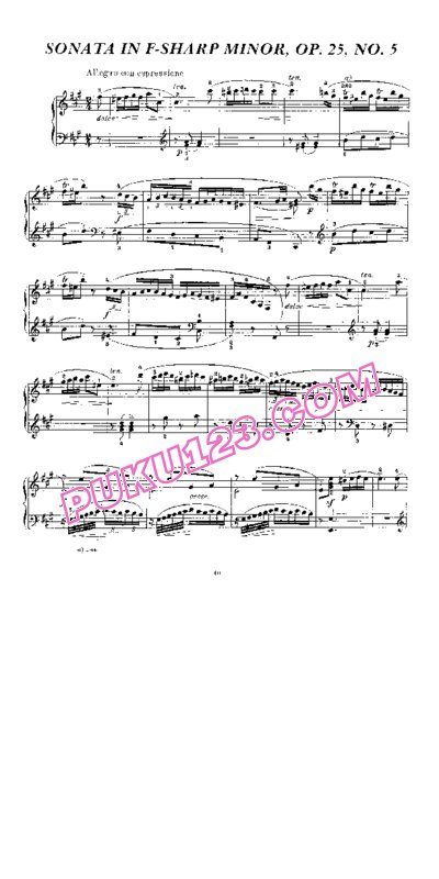 天天钢琴网-免费下载Clementi - Piano Sonata in f-sharp Minor Op.25-5