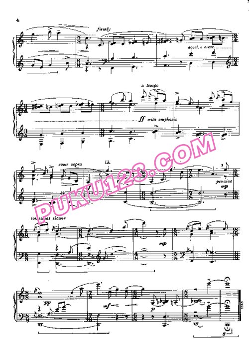 天天钢琴网-免费下载Copland - Four Piano Blues