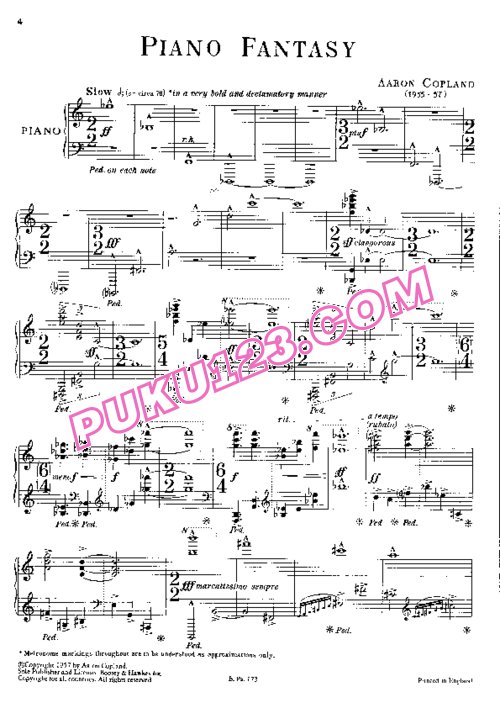 天天钢琴网-免费下载Copland - Piano Fantasy