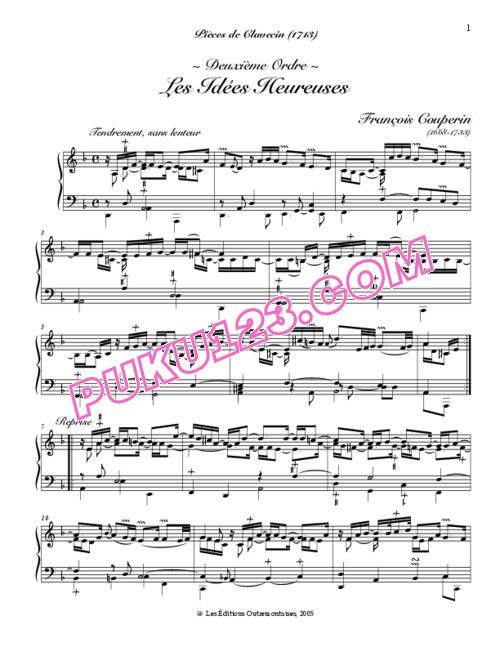 天天钢琴网-免费下载Couperin - Les Idees Heureuses