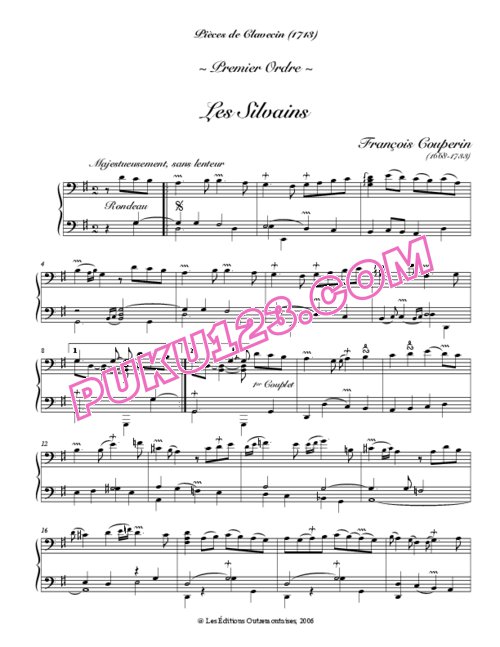 天天钢琴网-免费下载Couperin - Les Silvains