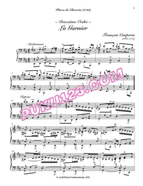 天天钢琴网-免费下载Couperin - La Garnier