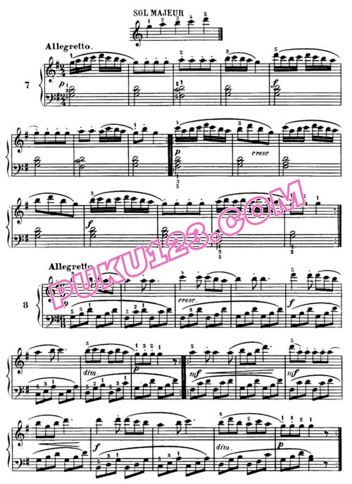 天天钢琴网-免费下载Czerny - 24 Exercises on 5 Notes Op.777