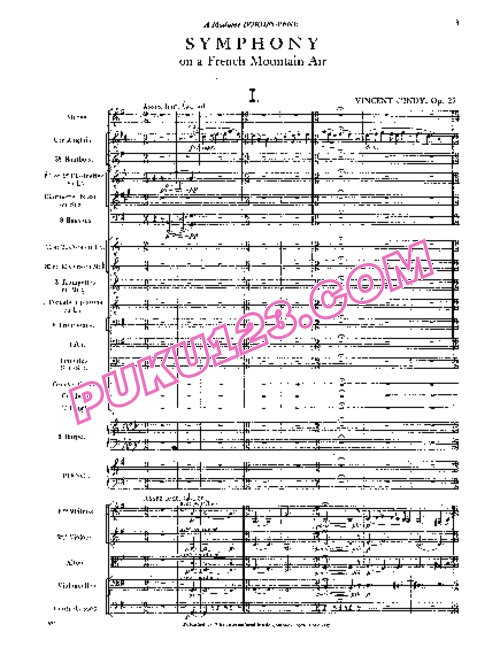 天天钢琴网-免费下载D Indy - Symphony on a French Mountain Air Op.25 - Full Score